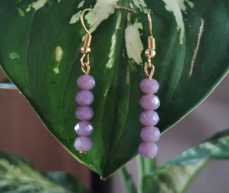 Handmade Faceted Bead Drop Earrings – Lightweight & Stylish